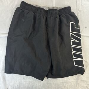 Nike NESS9508-001 9” Volley Swim Trunks Board Shorts Black Mens SZ Large